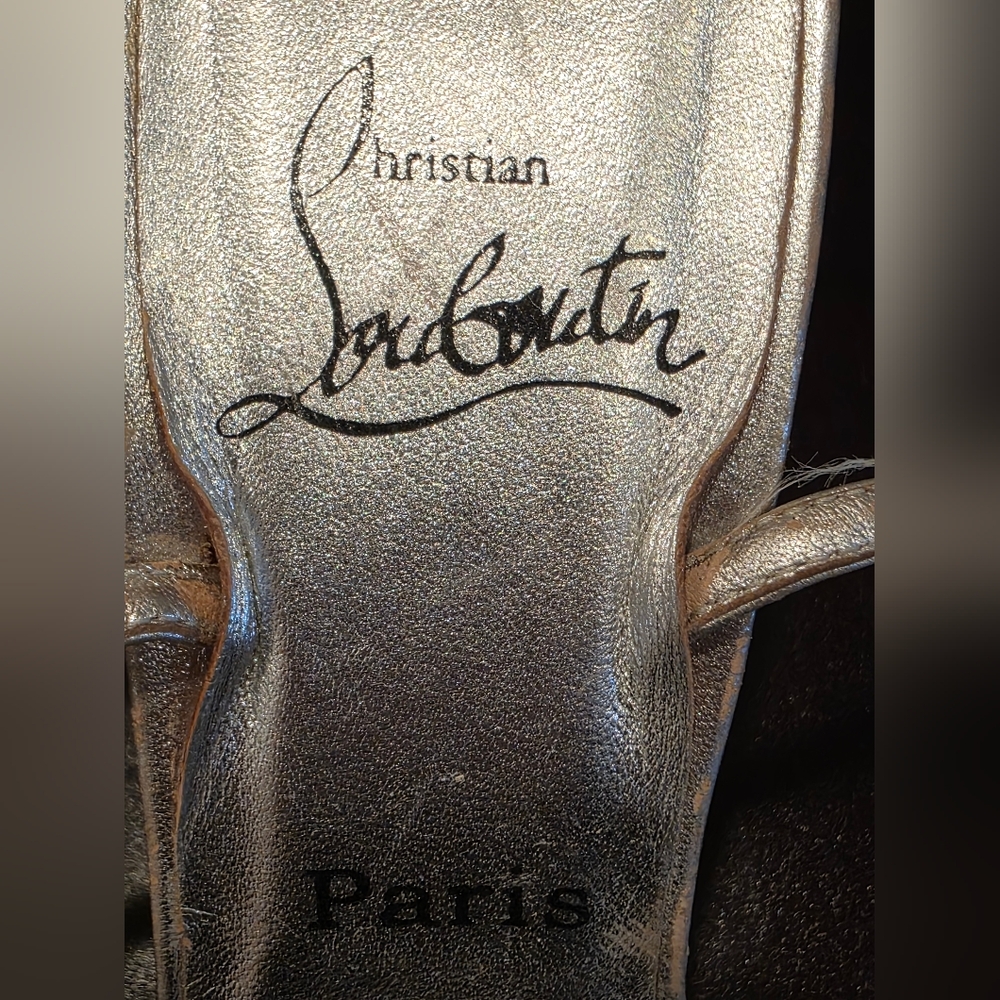 Christian Louboutin Silver Strappy Heels - Picture 4 of 16
